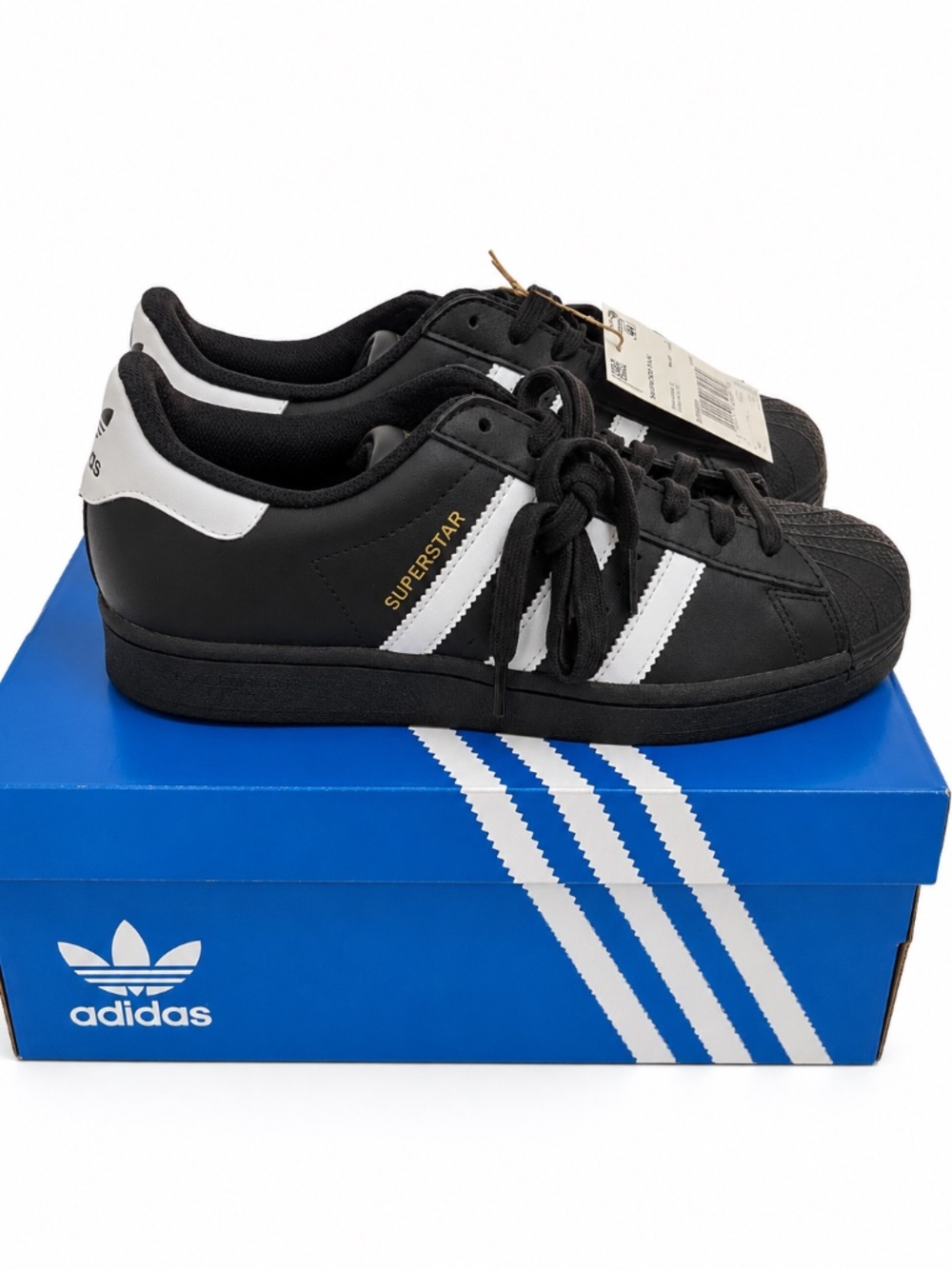 NIB Adidas Superstar Black White Sneakers Men’s 7.5 Women’s 8.5 FG4959 NEW